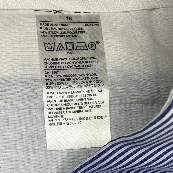 Banana republic blue and  white striped 5 inch shorts sz 18 - Picture 3 of 5